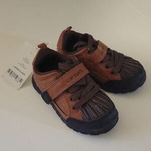 Carter's Brown and Black Toddler Sneakers with Laces & Velcro Strap